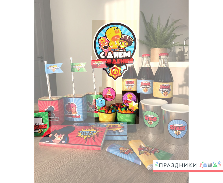 Оформление кэнди-бара в стиле Бравл Старс Как оформить кэнди-бар на день рождения в стиле Браво Старс
